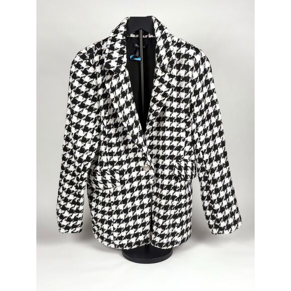 Ellen Tracy Houndstooth Blazer Jacket - Picture 1 of 9